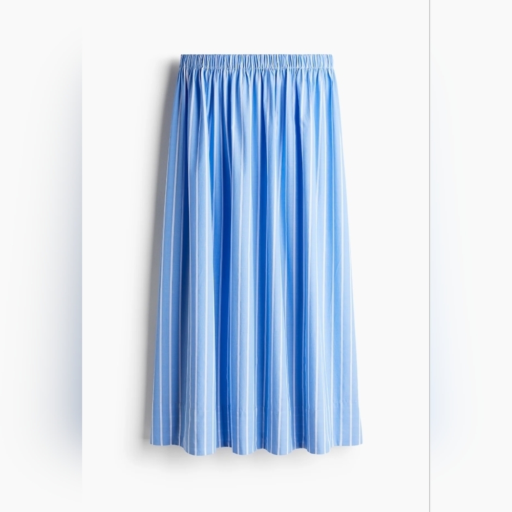 H&M Cotton Stripe Co-ord Skirt And Shirt Set Size L - Picture 7 of 8